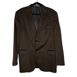 Burberry Mens Brown 100% Cashmere Blazer Jacket Size 44R Career Office